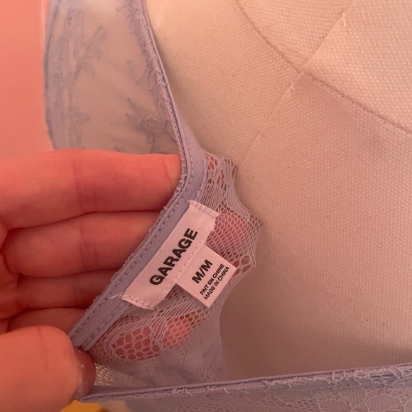 Garage Lace Sleeve Top in Blue - Picture 3 of 3